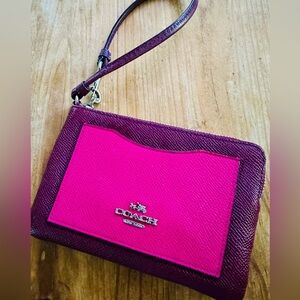 Coach Fuchsia and Plum Wristlet